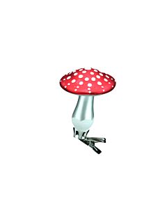 Gisela Graham Glass Toadstool Clip on Tree Decoration